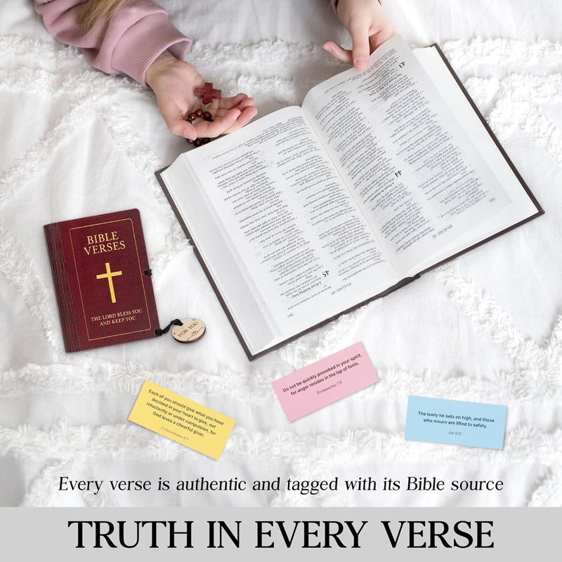 DINIZON 150 Pcs Christian Bible Verses Box, Easter Gifts for Catholic Men Women, Read This When Bible Verses Jar For Daily Encouragement, Catholic, Bible Gifts for Women, Easter Stocking Stuffer for Kids - Image 4